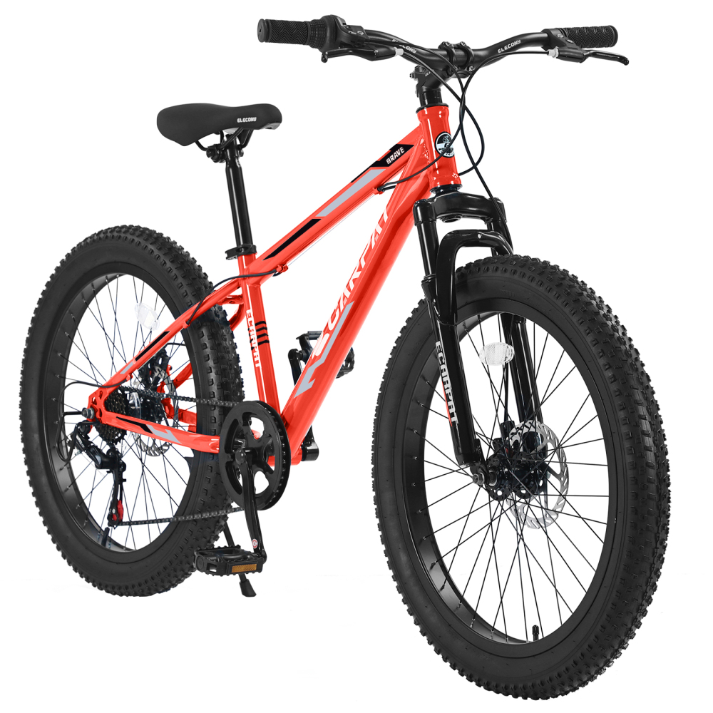 Mountain Biking Youth - Elecony 24'' Fat Bike Adult/Youth Shimano7-Spd
