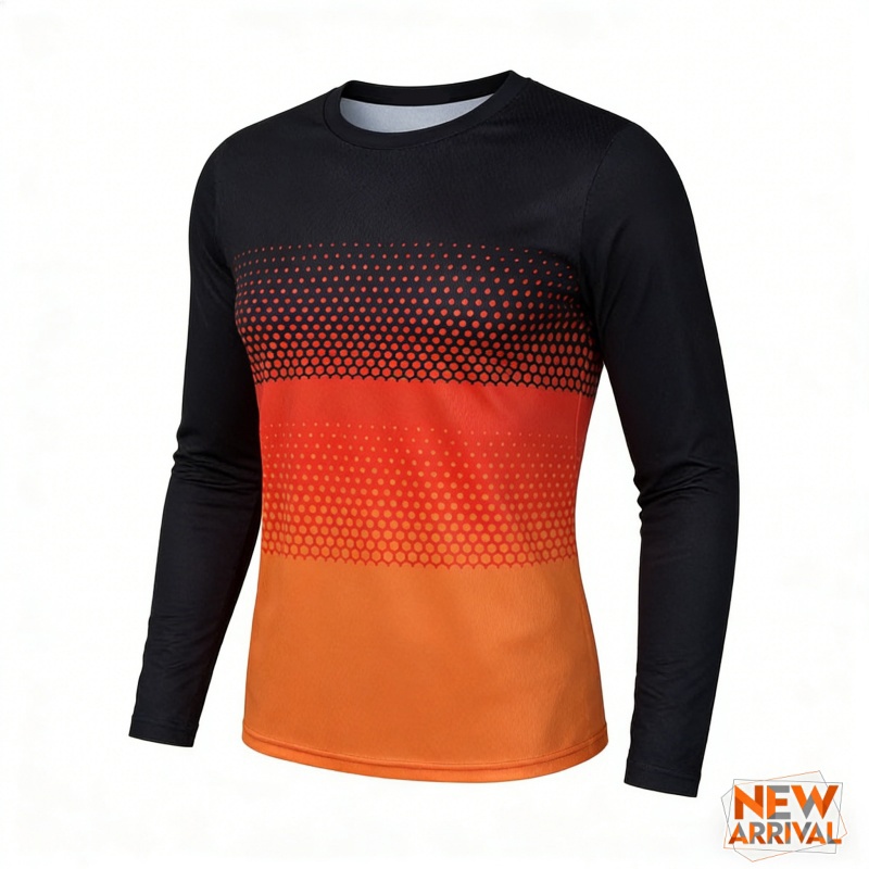 3D Printed Colorful Gradient T - огляд і ціна Mountain Biking Long Sleeve Shirt