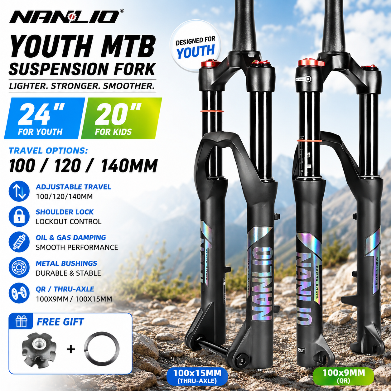 NANLIO Youth MTB Air Suspensio - огляд і ціна Mountain Biking Youth